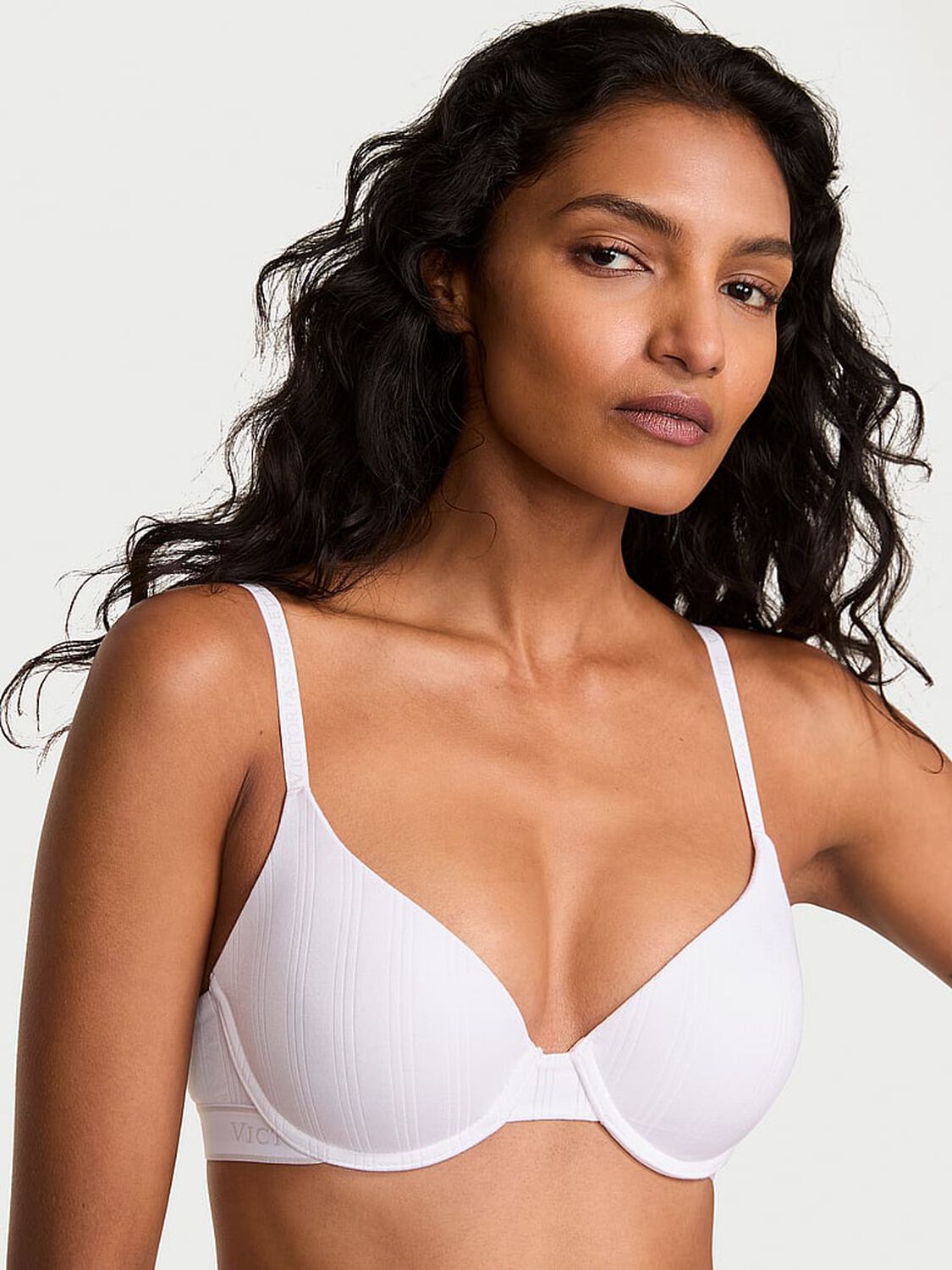 vs The T-Shirt Ultra-Fine Modal Lightly Lined Demi Bra Vs White 3 of 3 
