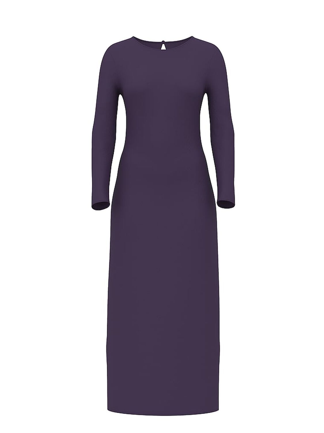 vs Victoria's Secret Luxe Satin Long-Sleeve Maxi Slip Dress Dark Raisin 1 of 2 