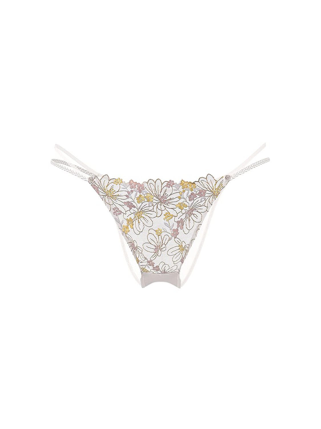 vs Dream Angels Wildflower Embroidery Brazilian Panty White & Blue Wildflowers 3 of 3 