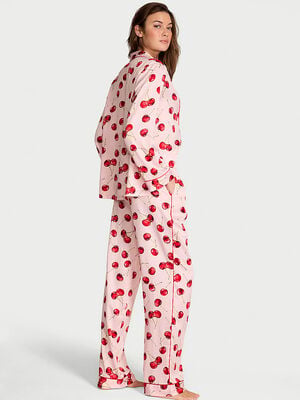Glazed Satin Long Pajama Set
