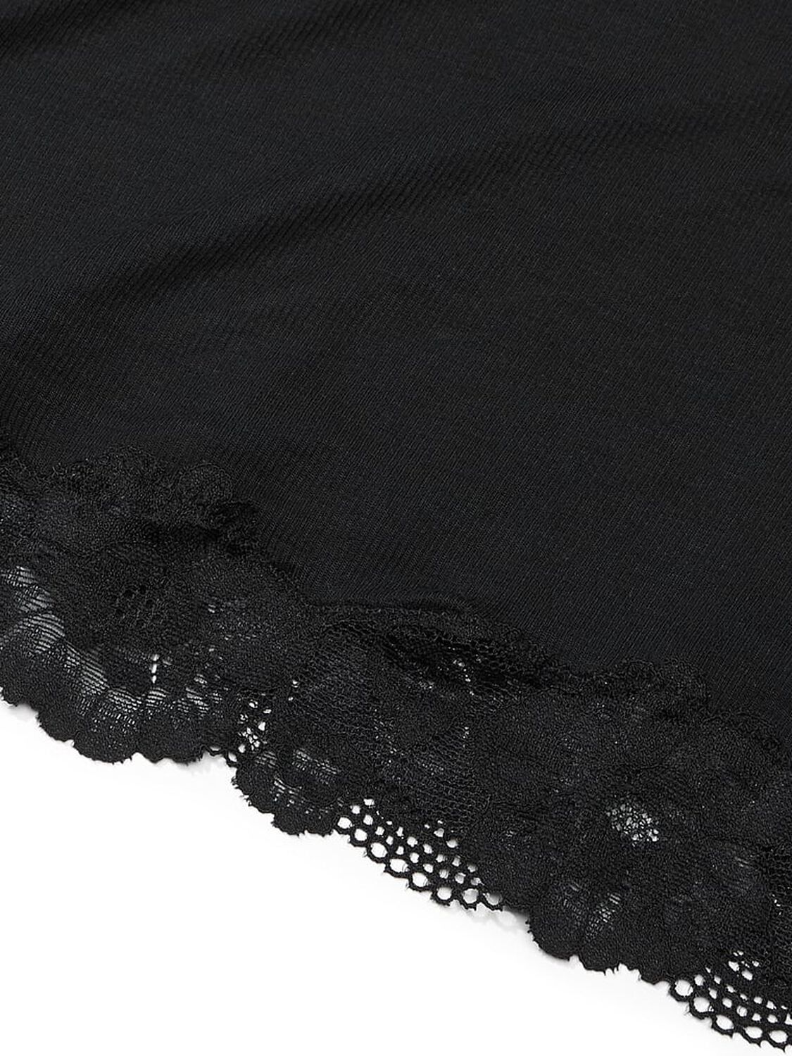 vs Victoria's Secret Ribbed Modal & Lace Cross-Back Slip Dress Black 4 of 4 