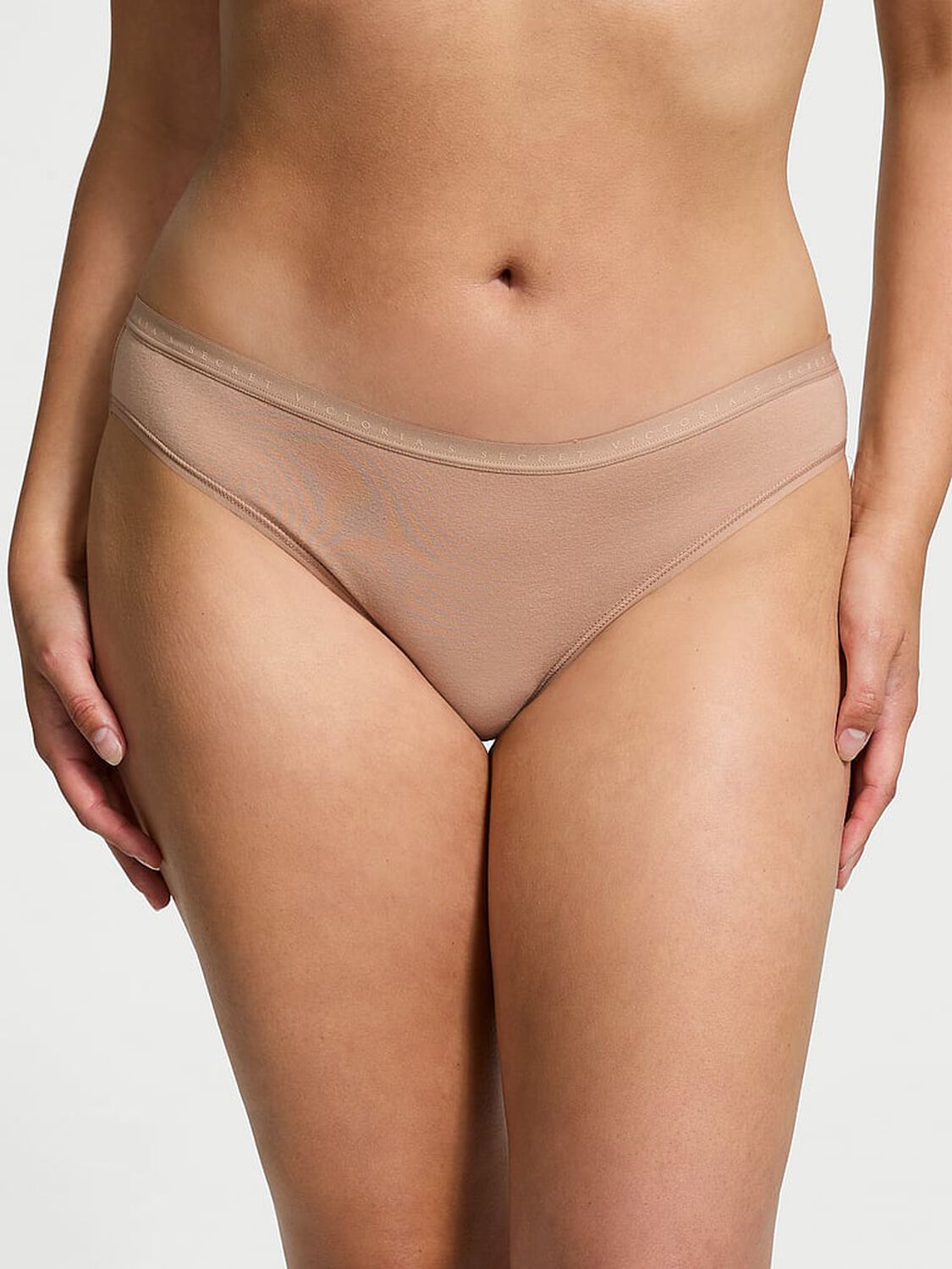 vs Victoria's Secret Stretch Cotton Bikini Panty Praline 1 of 3 