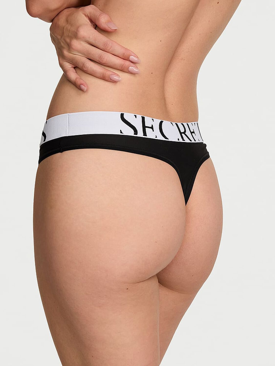 vs Cotton Cool Thong Panty Black 2 of 3 