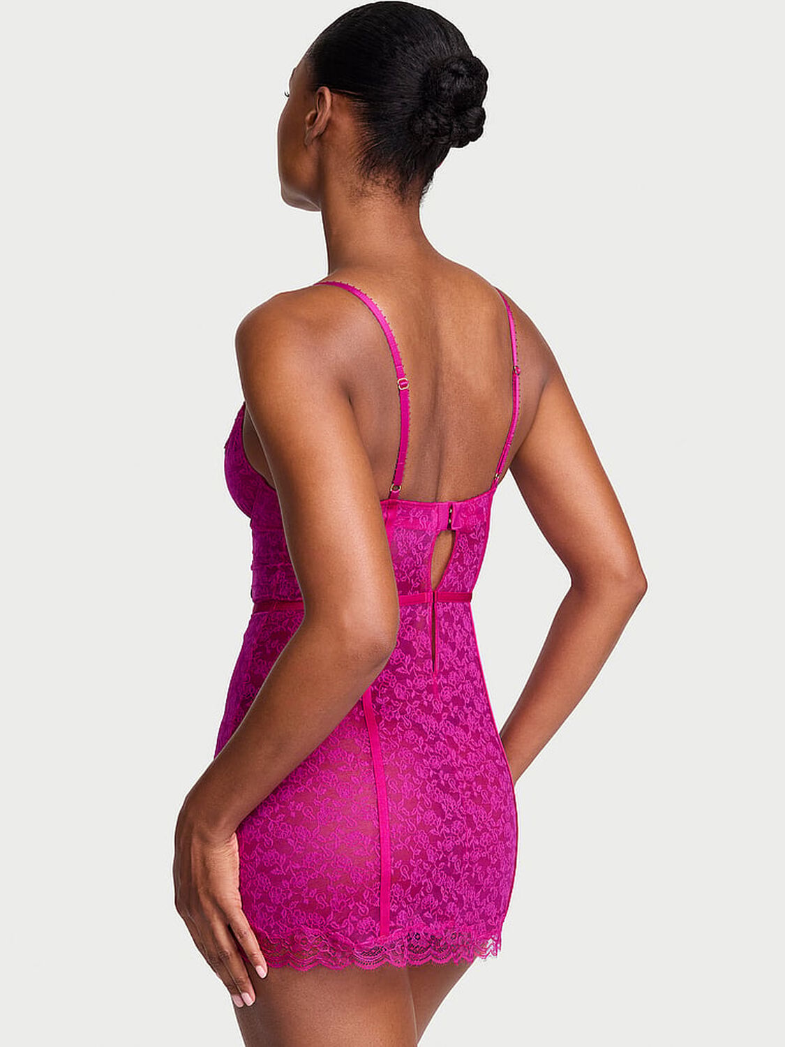 vs Victoria's Secret Tease Lace Cupped Mini Slip Dress Berrylicious 2 of 4 