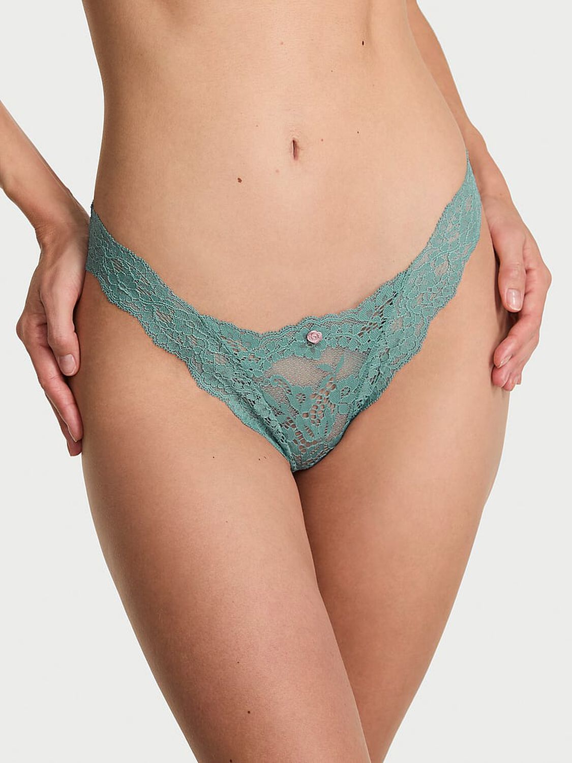 vs Dream Angels Lace Brazilian Panty Arctic Green 4 of 4 