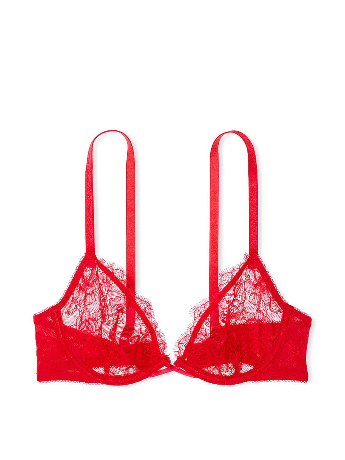 vs Very Sexy Rose Lace Unlined Low-Cut Demi Bra Lipstick 3 of 3 