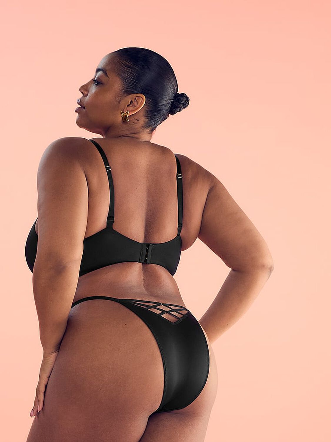 vs Very Sexy Smooth Strappy-Back Adjustable Brazilian Panty Black 4 of 4 