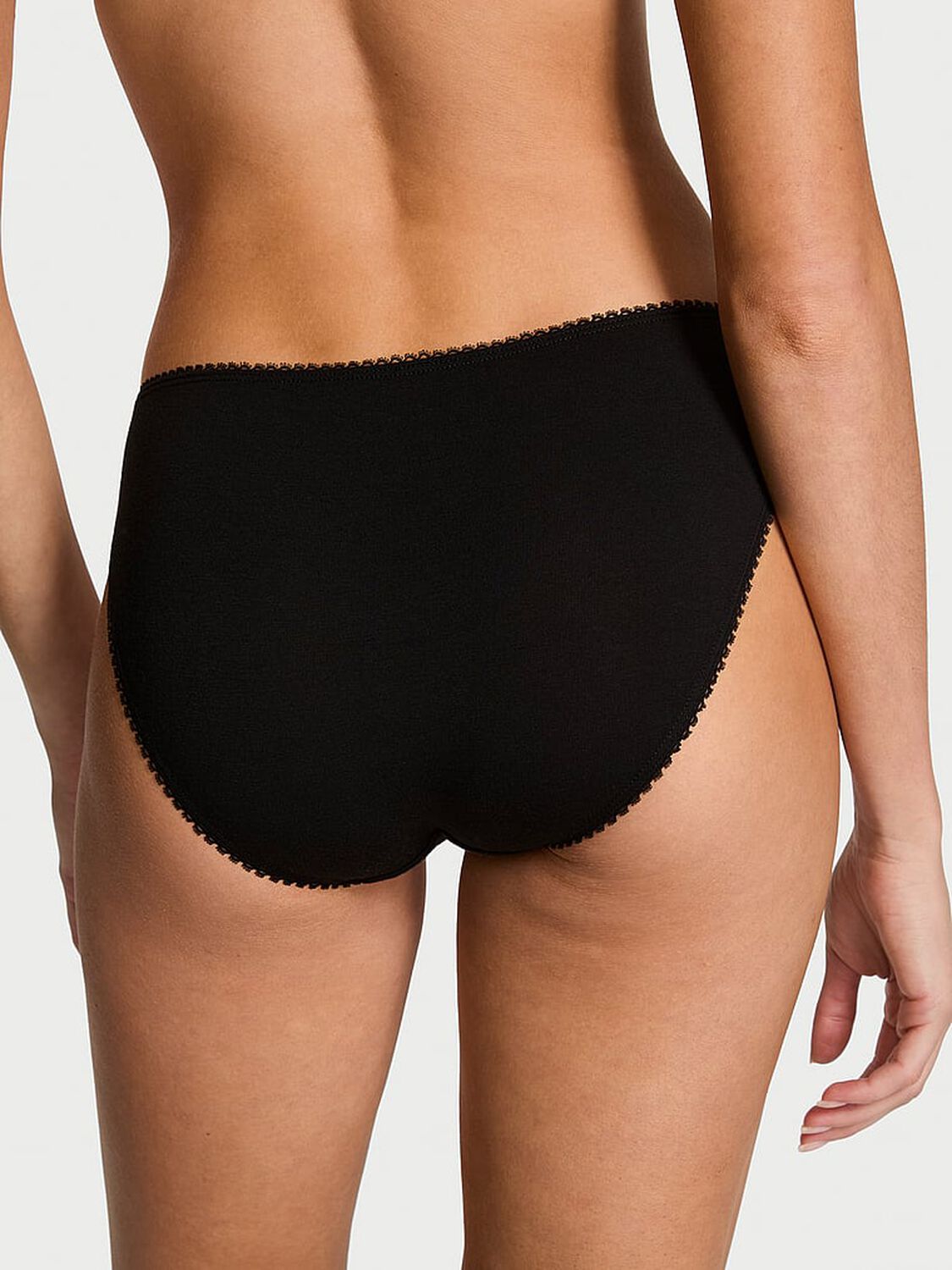 vs Victoria's Secret Stretch Cotton Sparkle Bikini Panty Black 2 of 2 