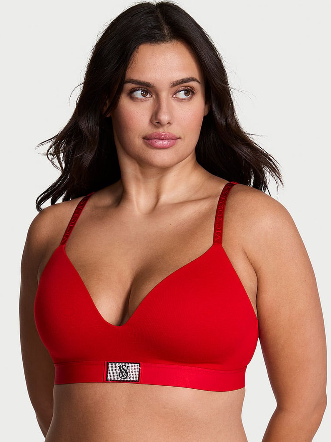 vs The T-Shirt Shine Patch Lightly Lined Wireless Bra Lipstick 1 of 3 