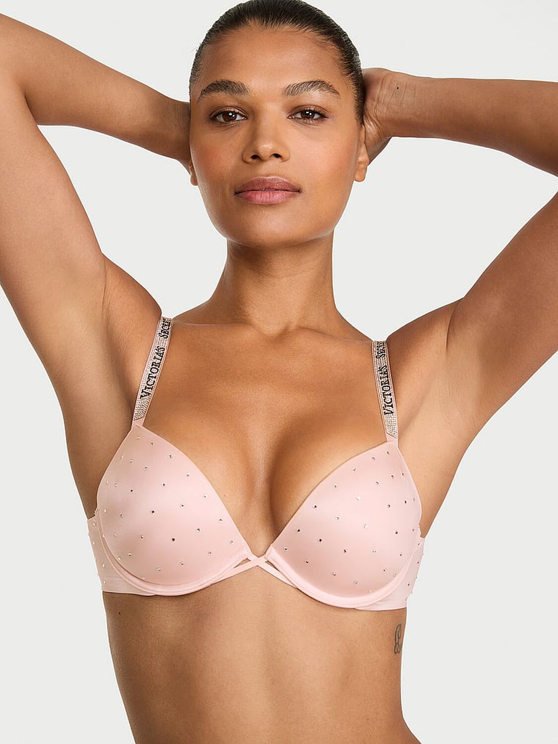 vs Very Sexy Shine Strap Dot Push-Up Bra Purest Pink 1 of 3 