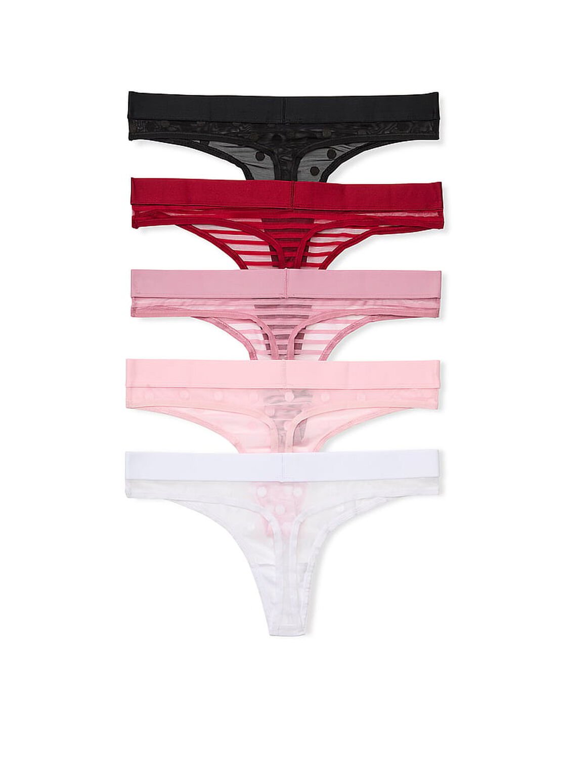 vs Victoria's Secret 5-Pack Sheer Heritage Thong Panties Multi 2 of 2 