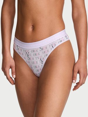 Logo Cotton Thong Panty