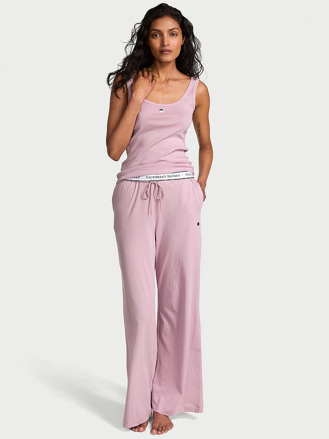 vs Victoria's Secret 100% Cotton Tank Long Pajama Set 1 of 3 