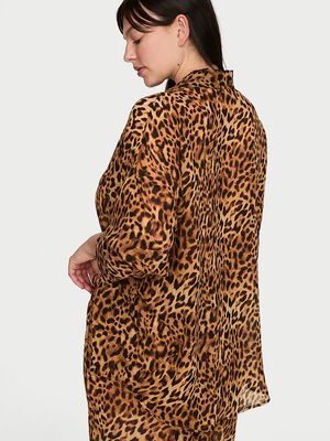 Chiffon Button-Front Shirt