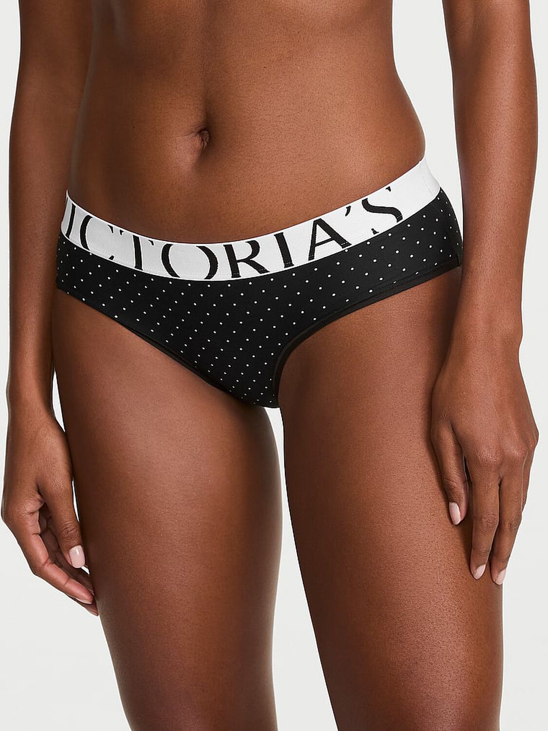 vs Cotton Cool Hiphugger Panty Black Pin Dot 1 of 2 