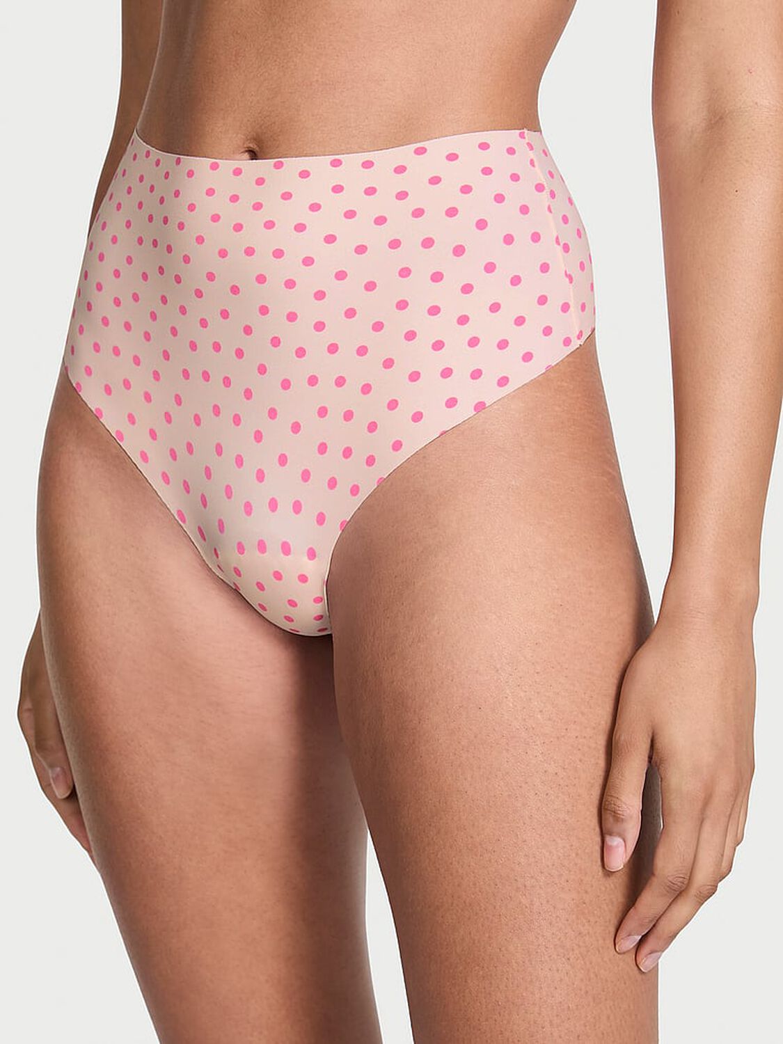 vs No-Show No-Show High-Waist Thong Panty Purest Pink Dots 1 of 3 