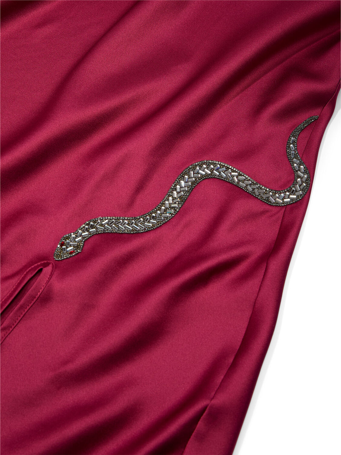 vs Victoria's Secret Snake Shine Satin Mini Slip Campari 4 of 4 