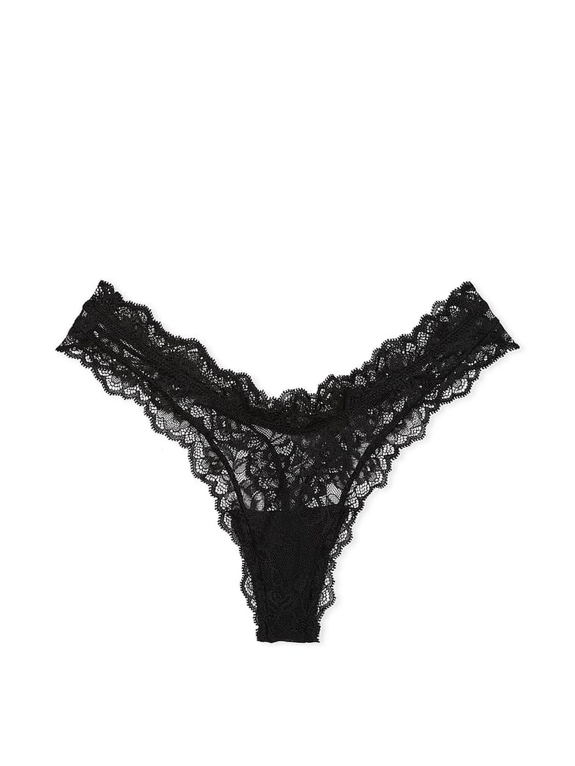 vs Very Sexy Rose Lace High-Leg Thong Panty Black 3 of 3 