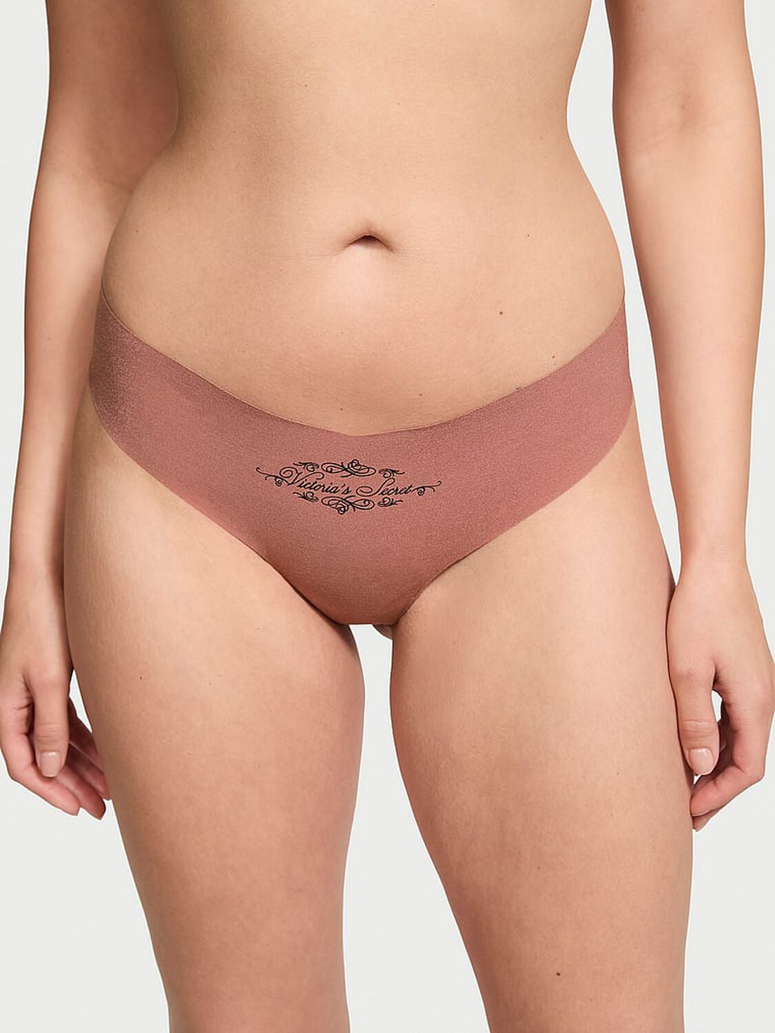vs No-Show No-Show Thong Panty Vintage Rose Logo Script 1 of 3 