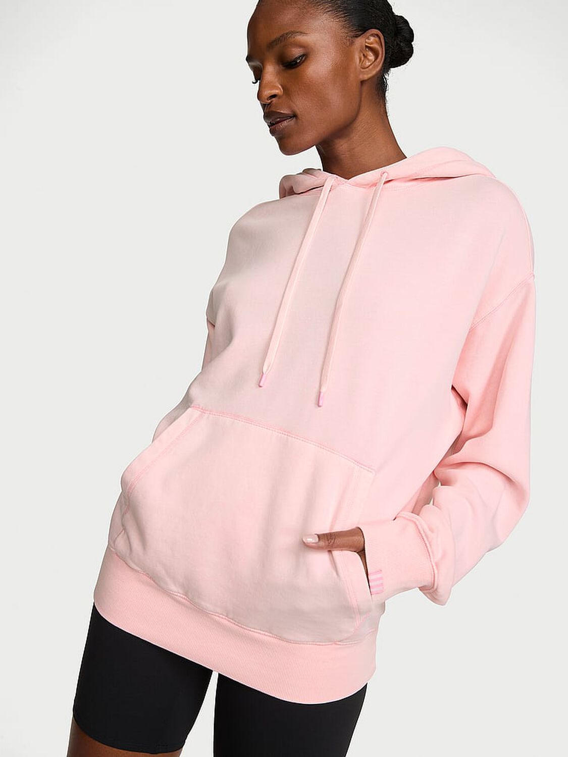 vs Angel Essentials Iconic Fleece Hoodie Angel Pink 1 of 3 