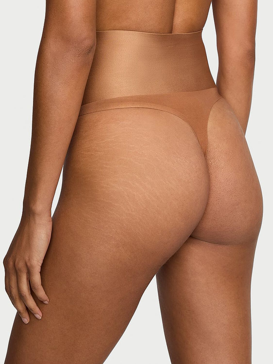vs Body By Victoria Smoothing Shimmer Thong Panty Caramel 2 of 3 