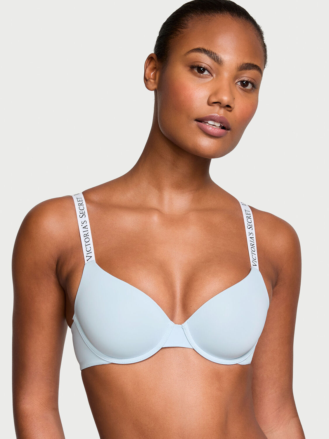 vs The T-Shirt Lightly Lined Demi Bra Luna Blue 1 of 3 