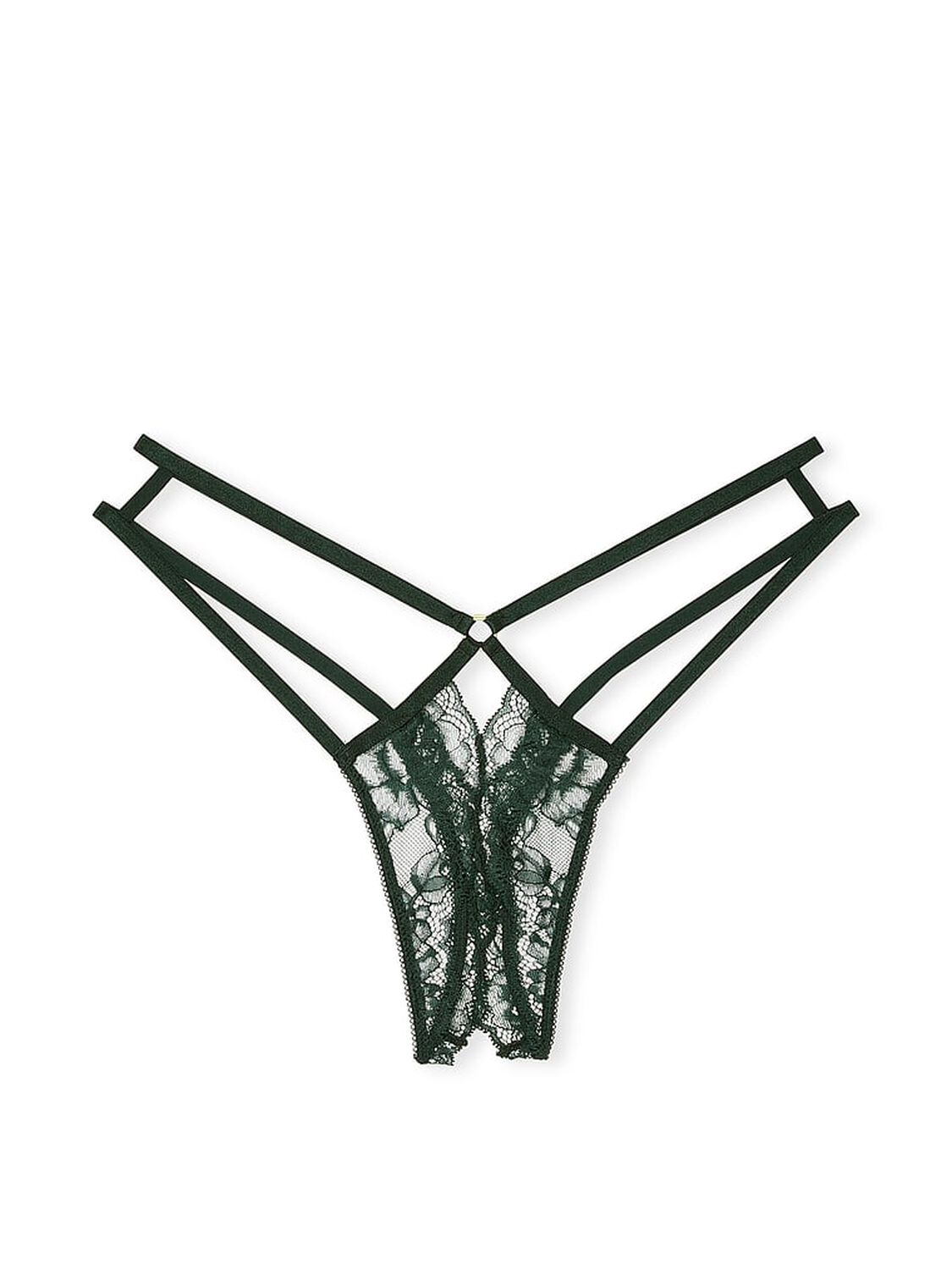 vs Very Sexy Rose Lace Crotchless Panty Botanical Green 3 of 4 