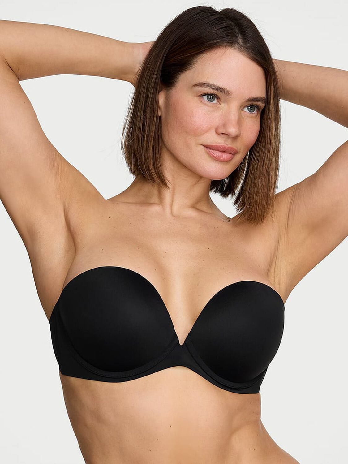 vs Victoria's Secret Bare Push-Up Strapless Bra Black 1 of 3 