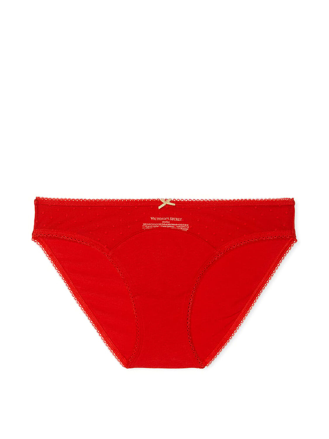vs Victoria's Secret Stretch Cotton Dot Mesh Bikini Panty Lipstick 1 of 1 