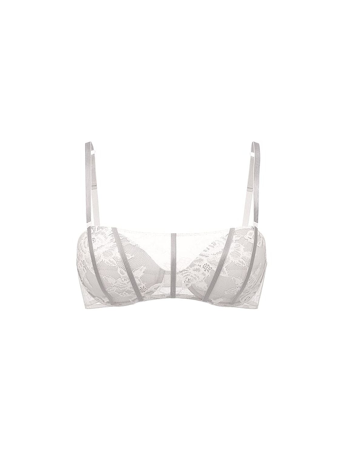vs Very Sexy Rose Lace Gradient Shine Bandeau Bra Coconut White 3 of 4 