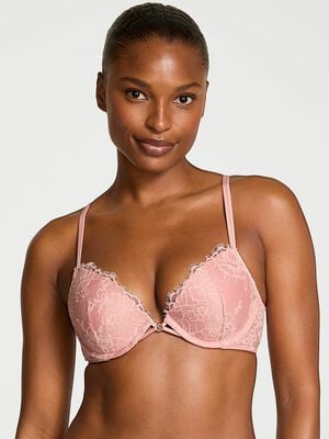 Rose Lace Shimmer Push-Up Bra