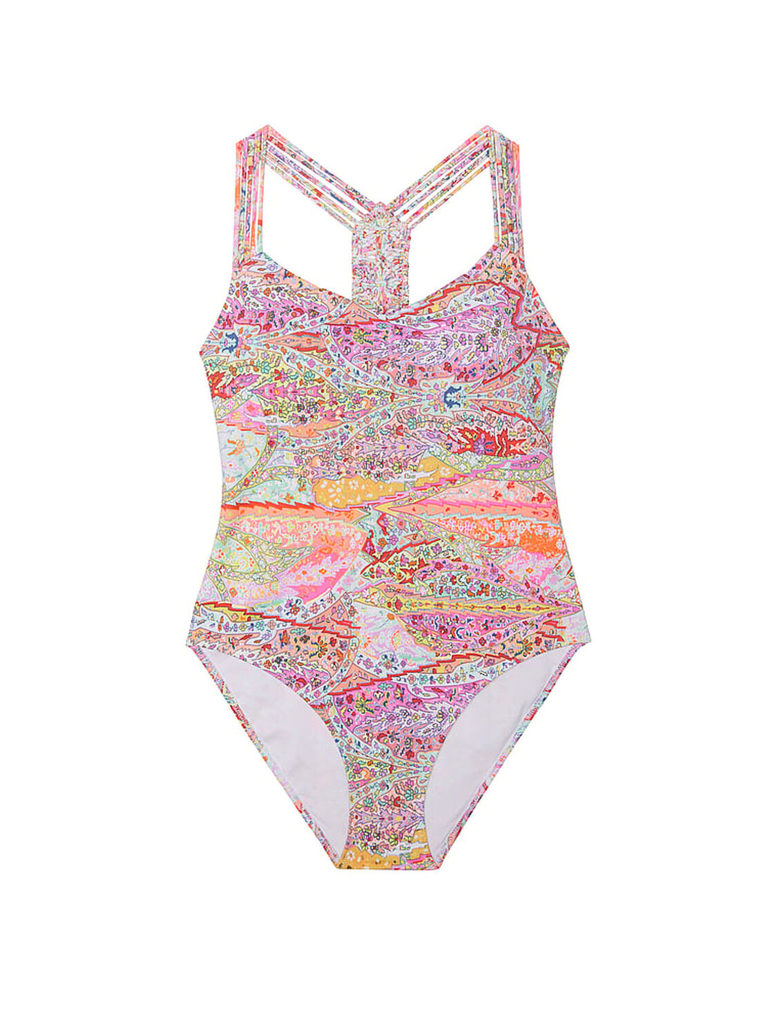 vs Victoria's Secret Swim Archives Beach Macrame One-Piece Swimsuit Shimmer Paisley 3 of 3 