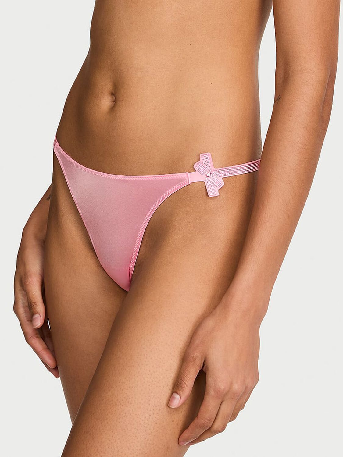 vs Very Sexy Shine Bow Thong Panty Victoria Pink 1 of 3 