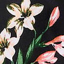 Glazed Satin Short Pajama Set, Black Botanical, swatch