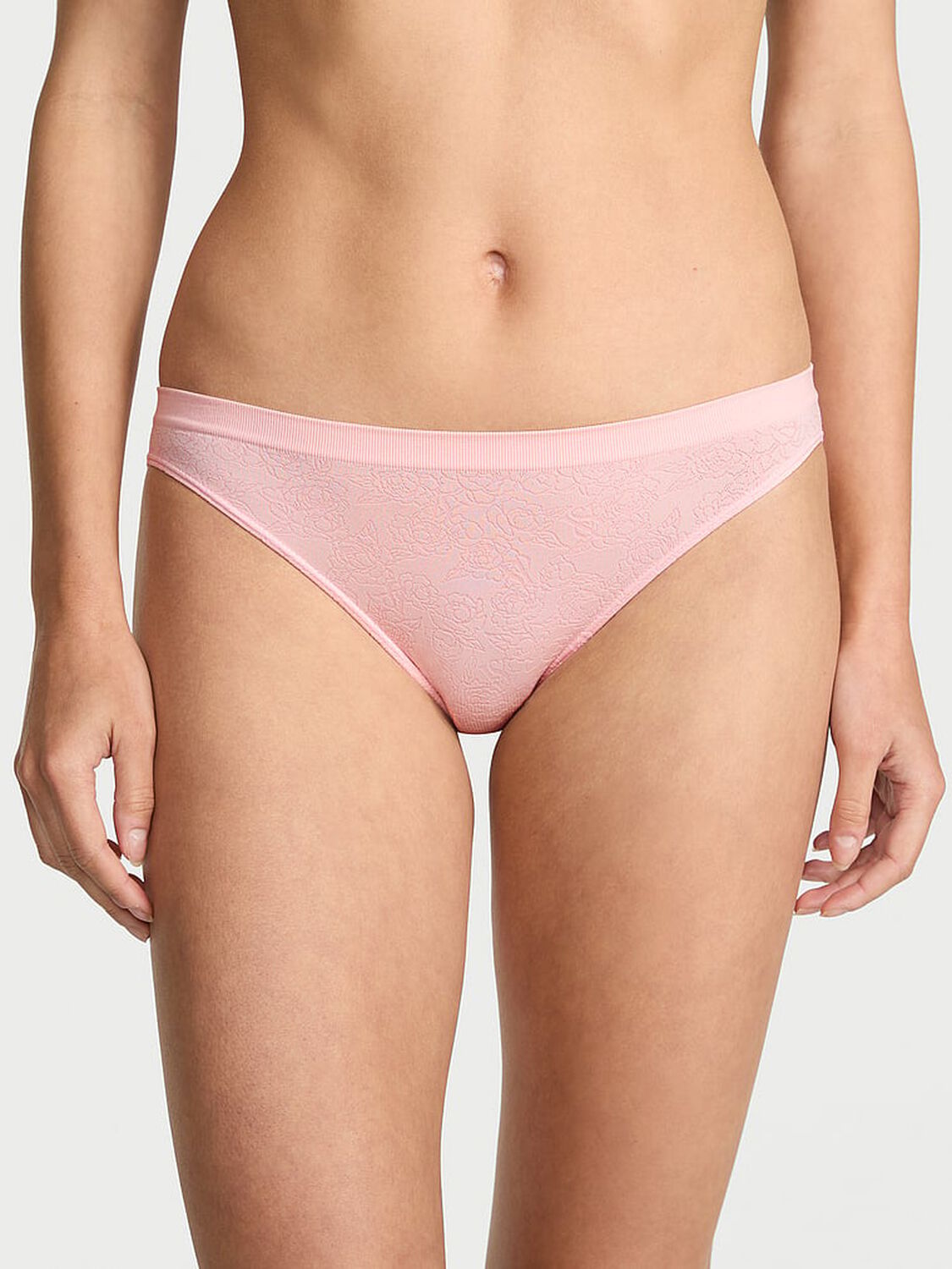 vs Seamless Seamless Bikini Panty Angel Pink Sketch Floral 1 of 2 