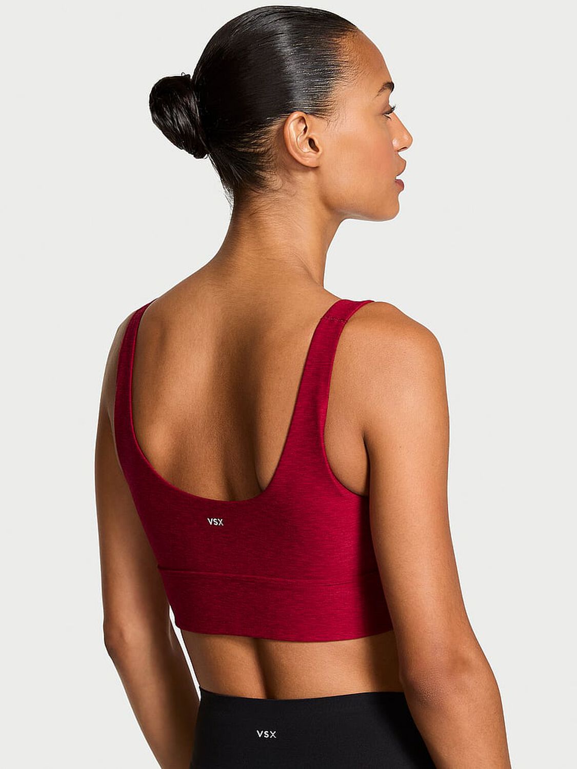 vs Vsx VSX LUXMarl™ Longline Sports Bra Heather Red 2 of 3 