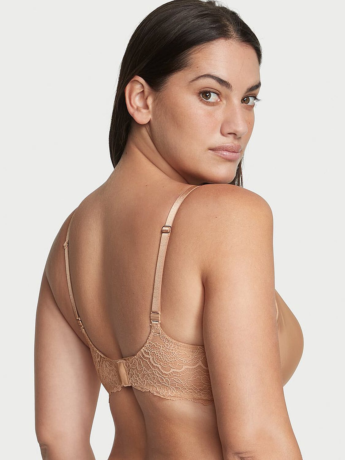 vs Dream Angels Wicked Unlined Smooth & Lace Balconette Bra Praline 2 of 3 