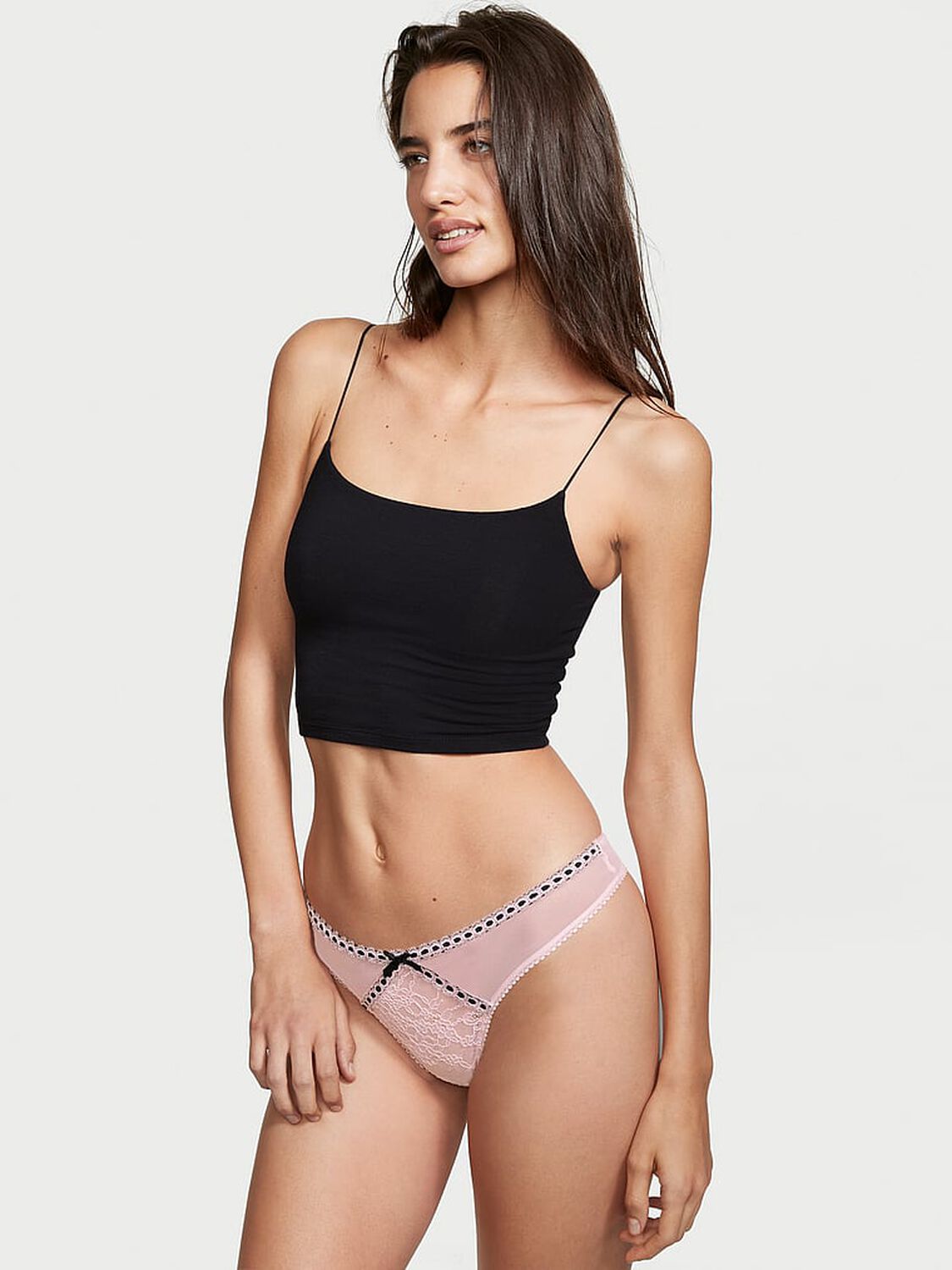 vs Dream Angels Lace Thong Panty Angel Pink 1 of 5 