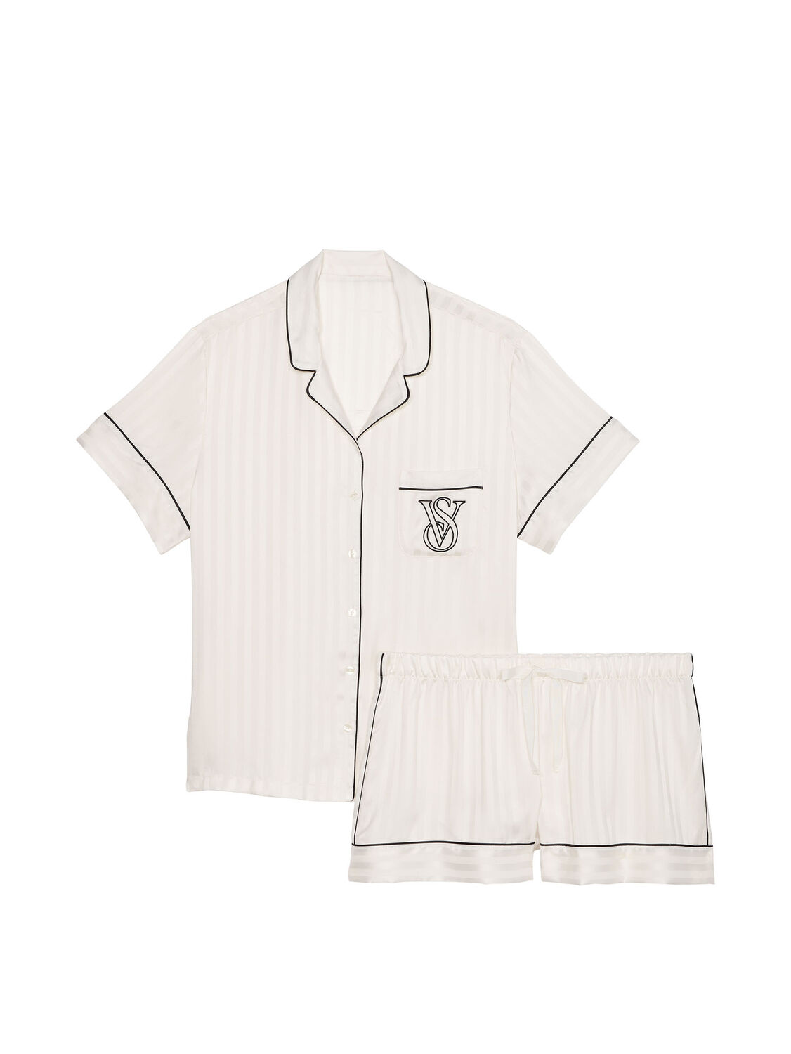 vs Victoria's Secret Satin Short Pajama Set Coconut White 1 of 1 