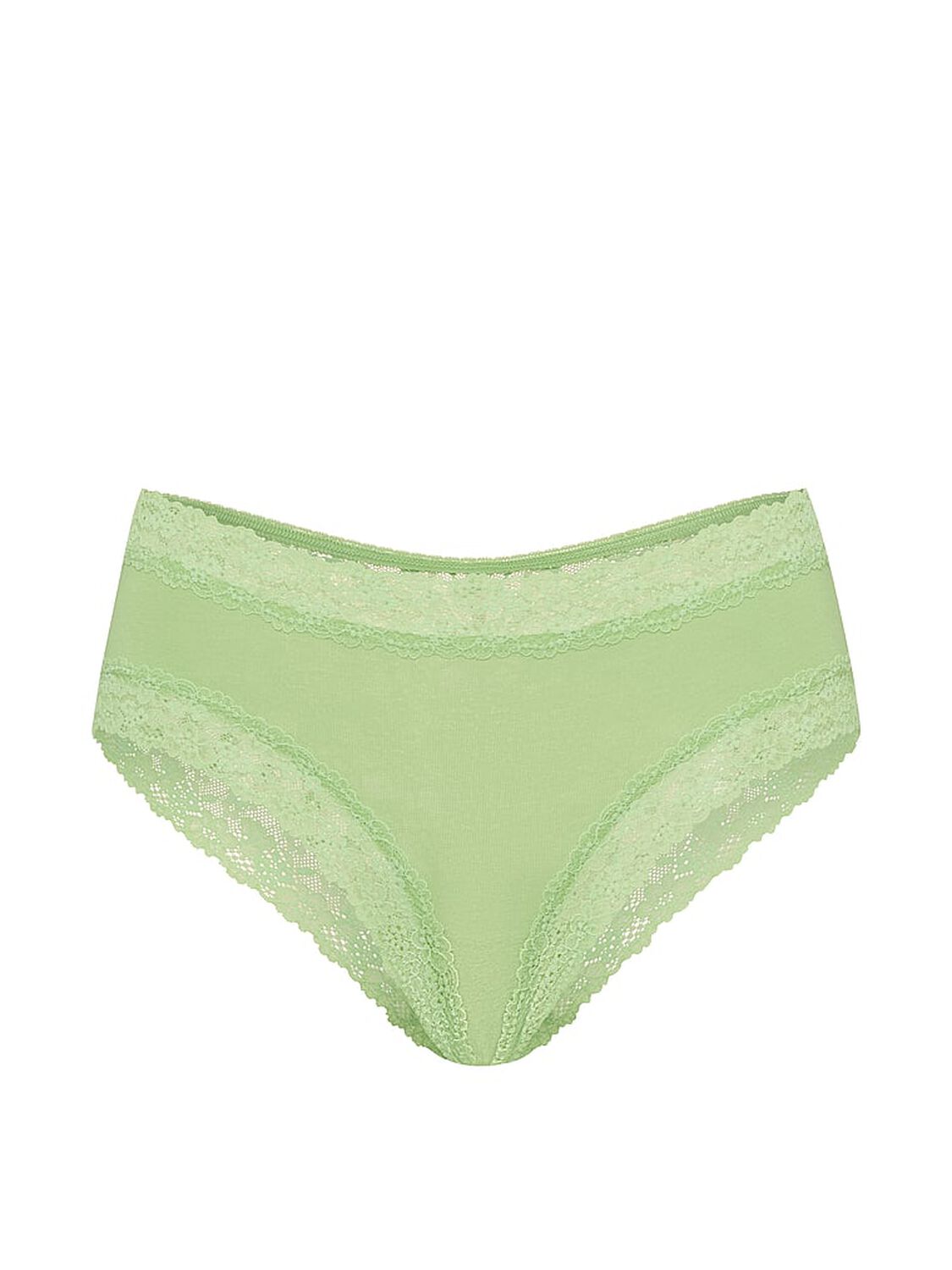 vs Lace Trim Cotton Lace-Trim Cheeky Panty Green Sherbert 3 of 3 