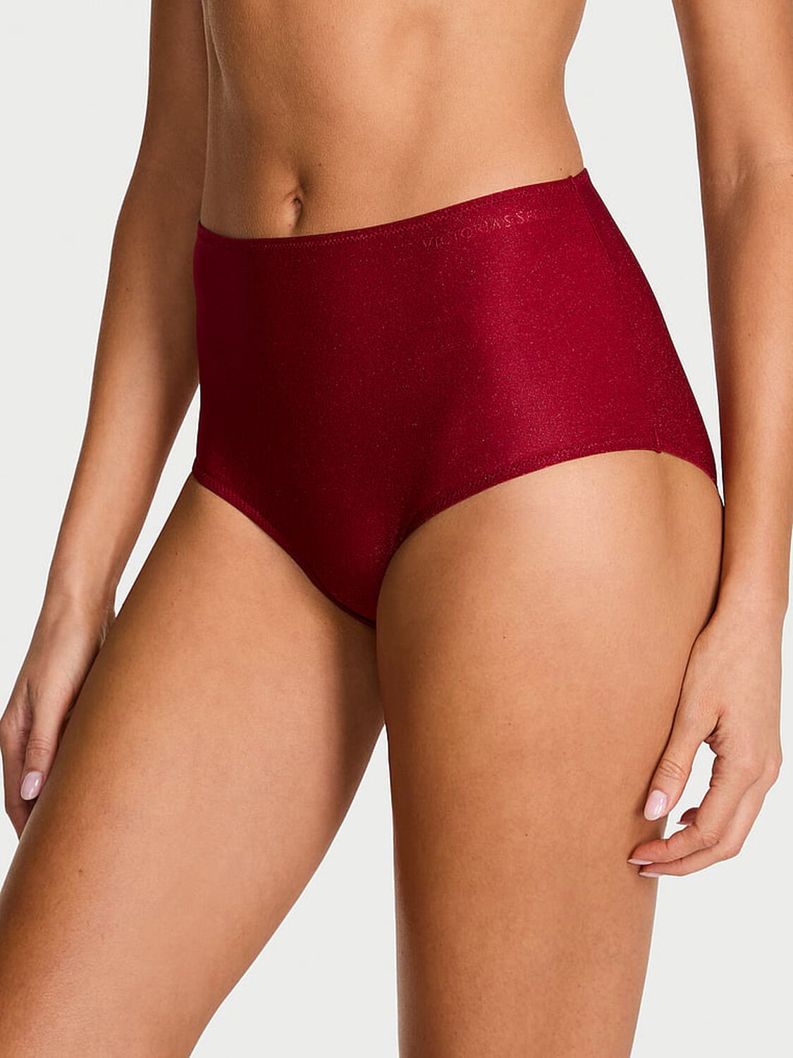 vs Body By Victoria Body by Victoria Flex Shimmer Modern Brief Panty Red Lacquer Shimmer 1 of 2 