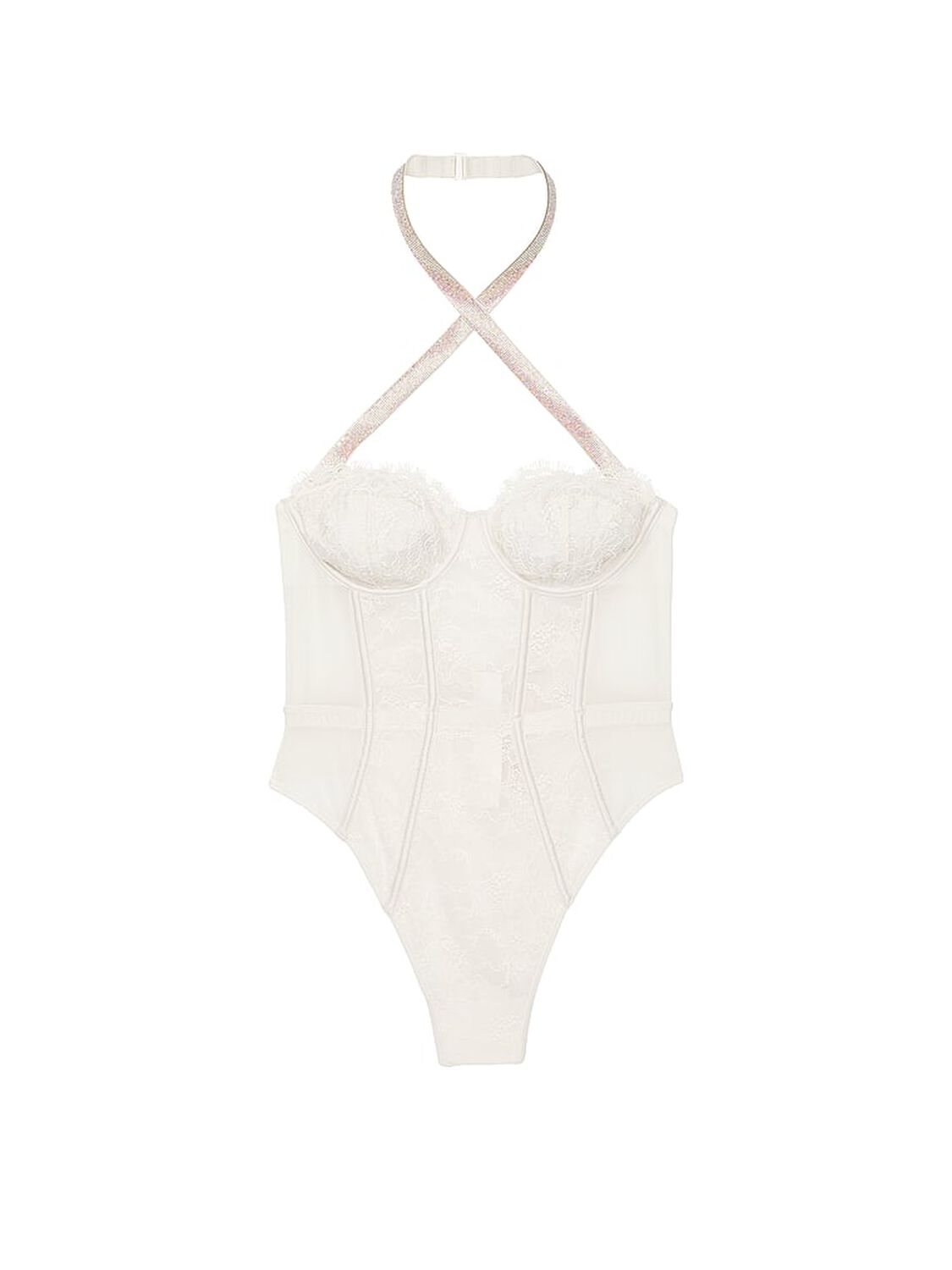 vs Very Sexy Shine Strap Halter Lace Teddy 3 of 4 