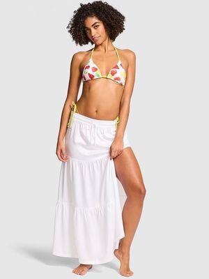 Satin Tiered Maxi Skirt