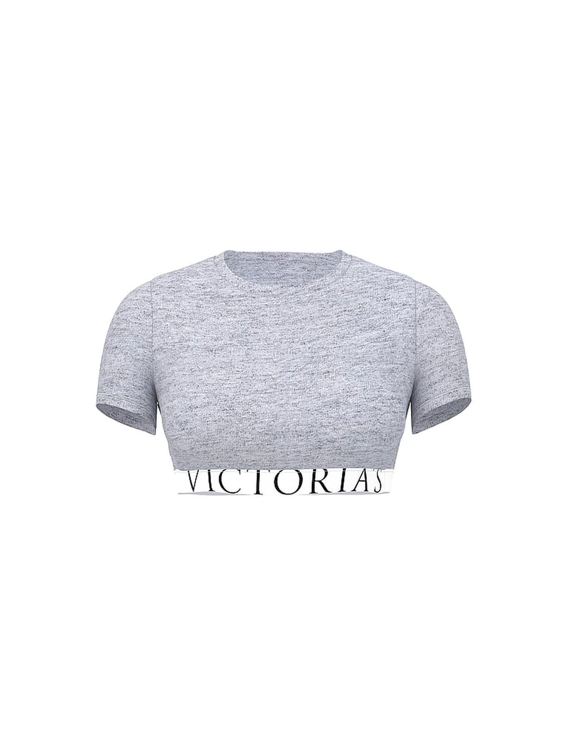 vs The T-Shirt Cotton Short-Sleeve Bralette Crop Top Medium Heather Grey 3 of 3 