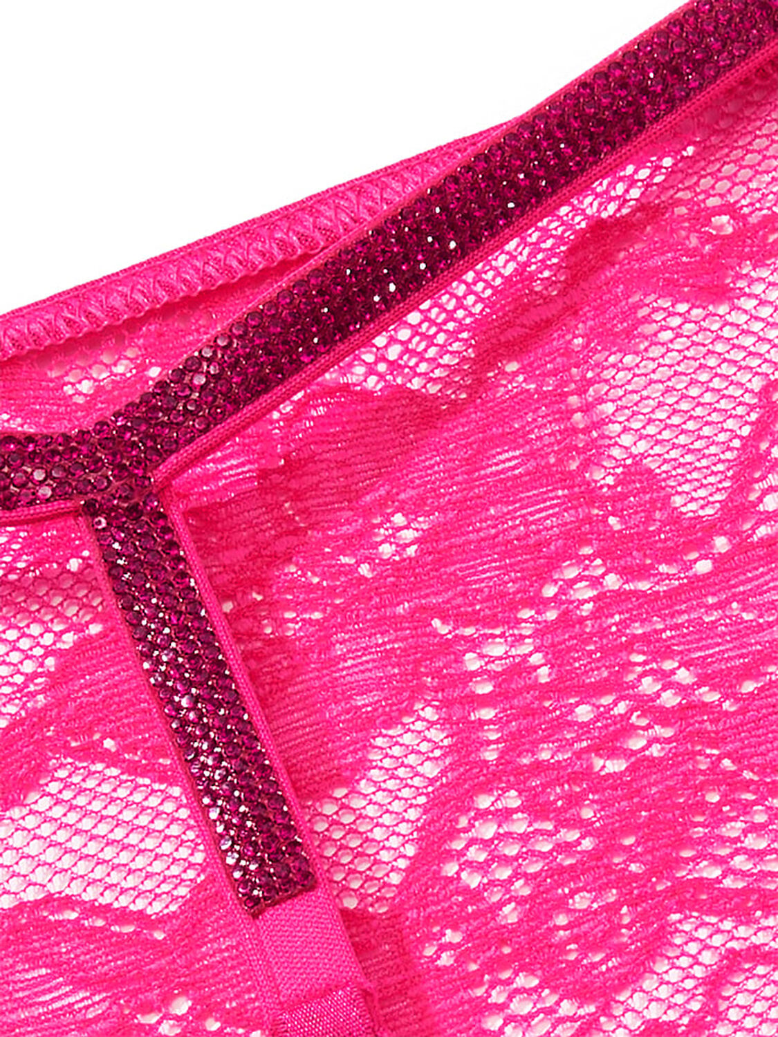 vs Very Sexy Shine Strap Lace V-String Panty Forever Pink 4 of 4 