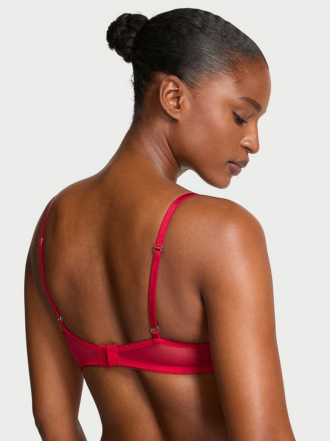 vs Dream Angels Beautiful Bows Embroidery Lightly Lined Demi Bra Beautiful Bows Red 2 of 2 