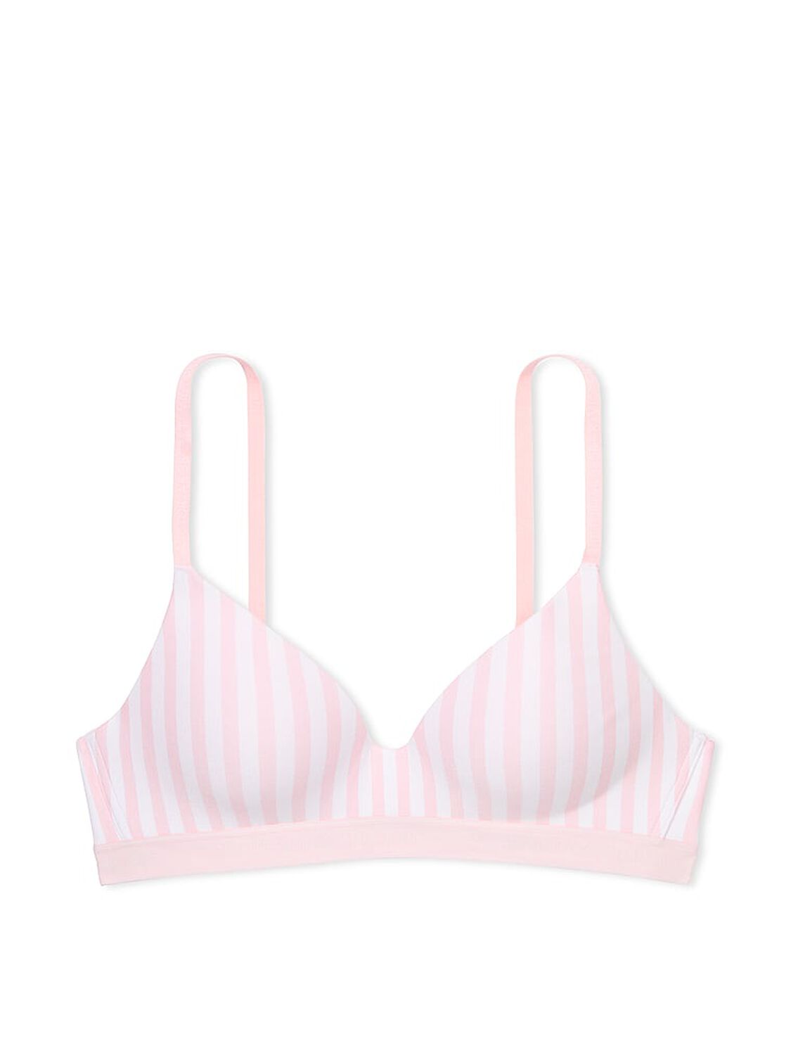 vs The T-Shirt Lightly Lined Wireless Cotton Bra Pink Stripes 3 of 3 