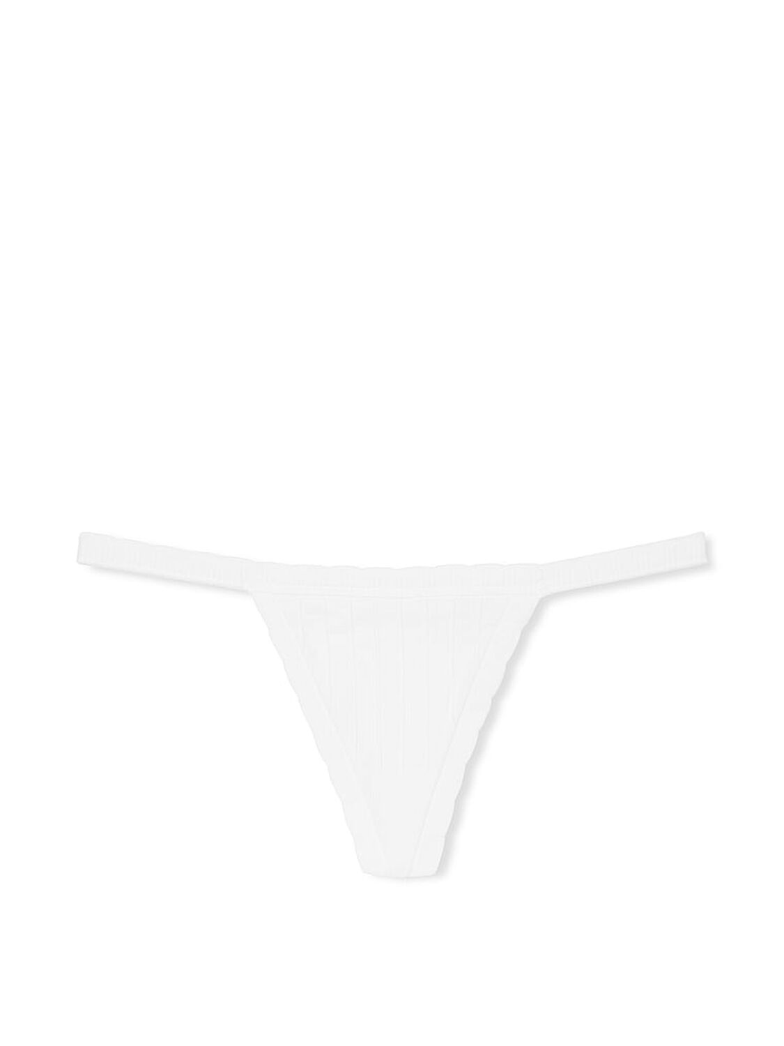 vs Victoria's Secret Stretch Cotton Rib V-String Panty Vs White 3 of 3 
