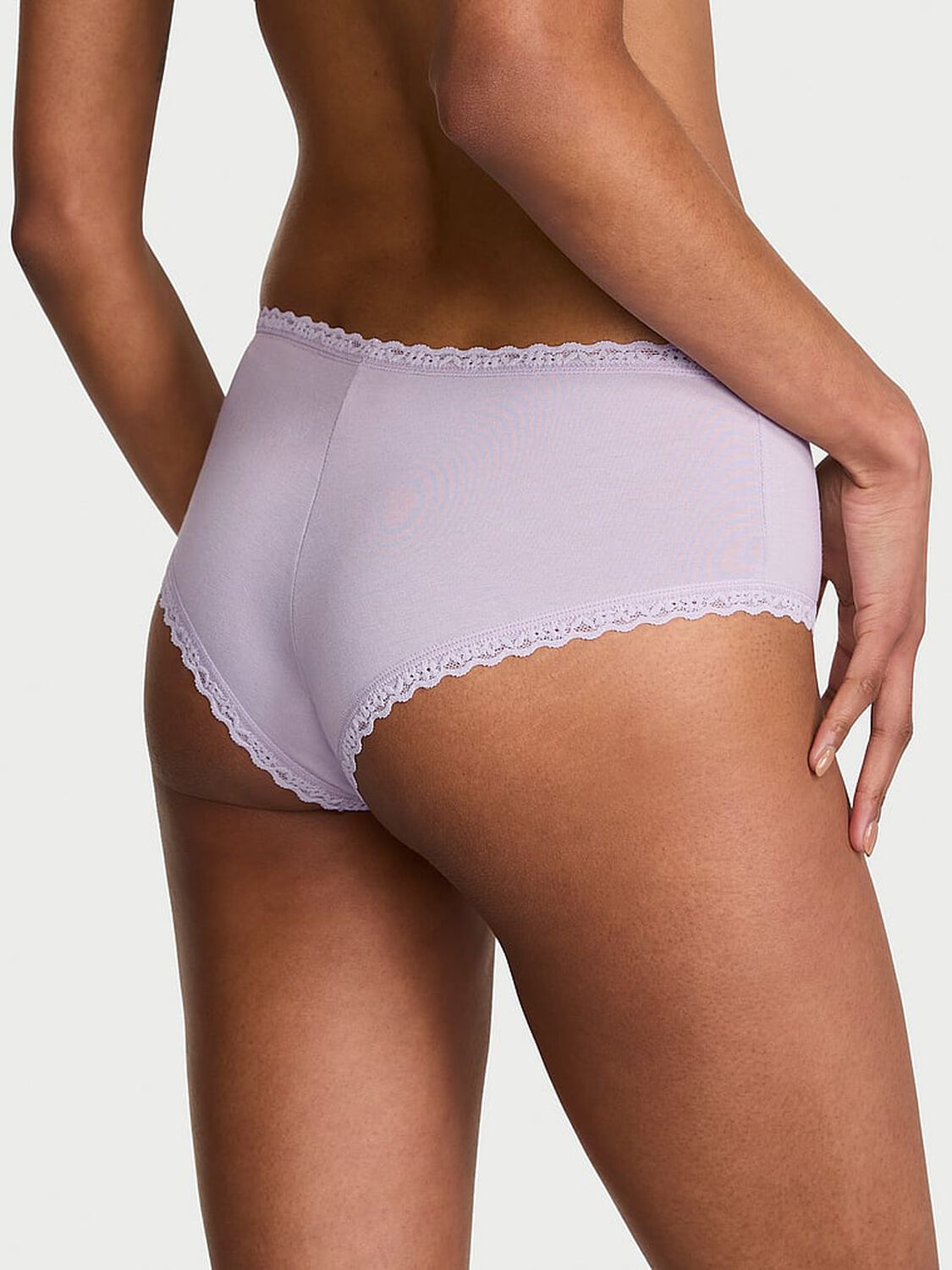vs Lace Trim Cotton Lace-Waist Cheeky Panty Crystal Lilac 2 of 2 