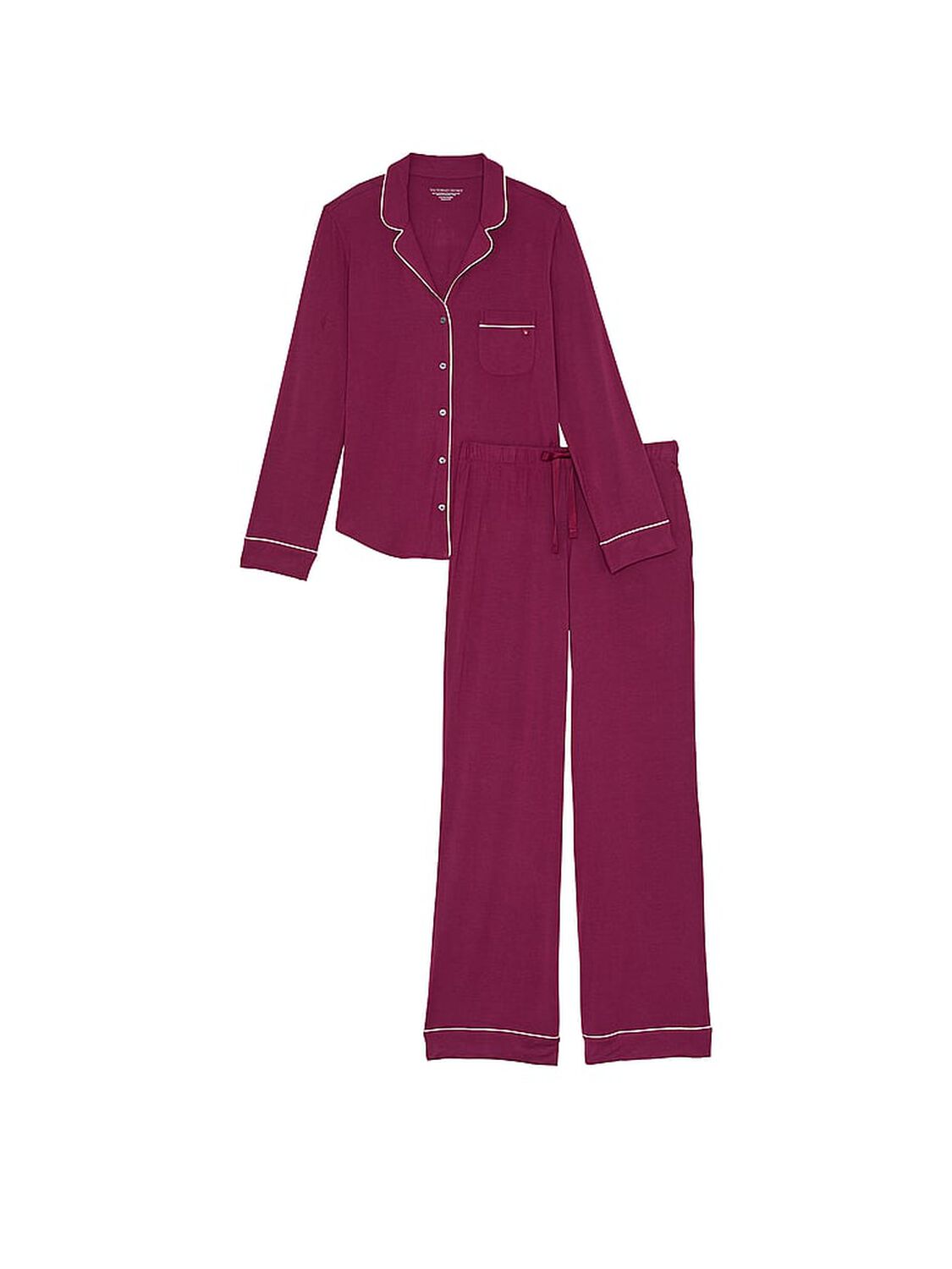 vs Victoria's Secret Modal Long Pajama Set Plum Rouge 3 of 4 